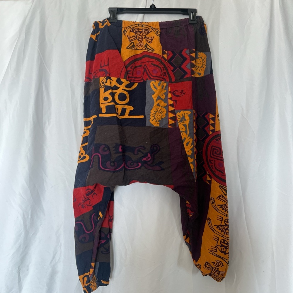 Colorful Patchwork Harem Pants - image 2